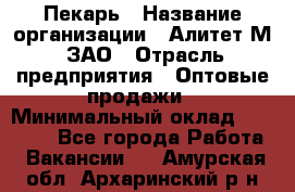 Пекарь › Название организации ­ Алитет-М, ЗАО › Отрасль предприятия ­ Оптовые продажи › Минимальный оклад ­ 35 000 - Все города Работа » Вакансии   . Амурская обл.,Архаринский р-н